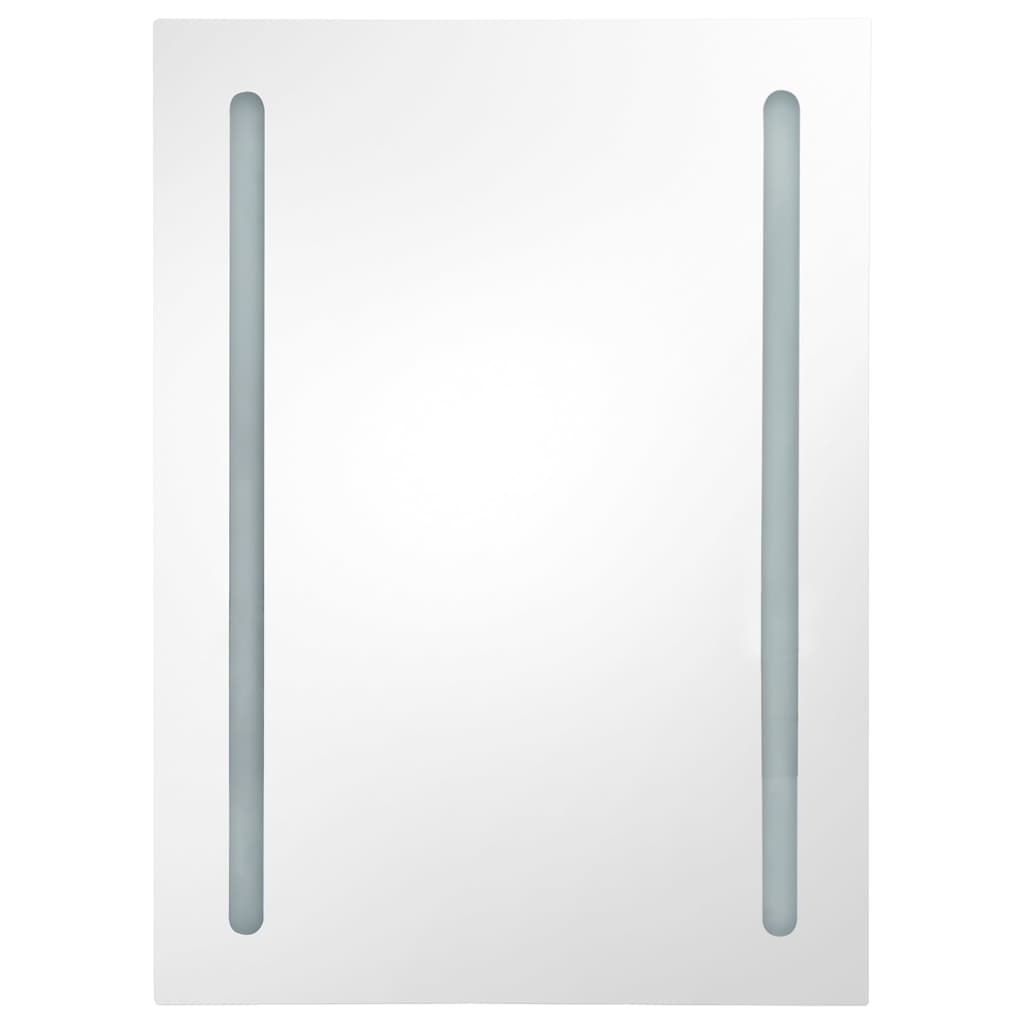 LED Bathroom Mirror Cabinet Shining Grey 50x13x70 cm