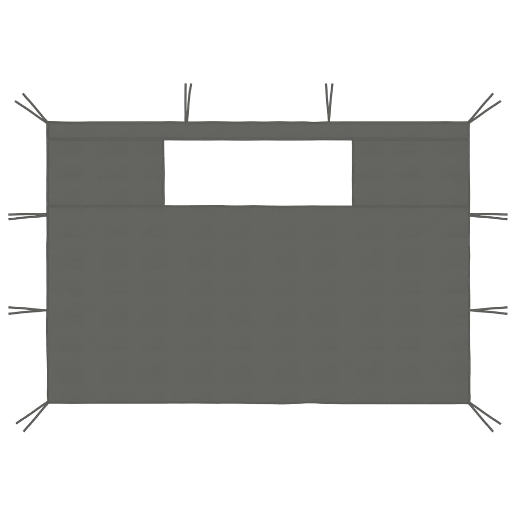 Gazebo Sidewalls with Windows 2 pcs Anthracite
