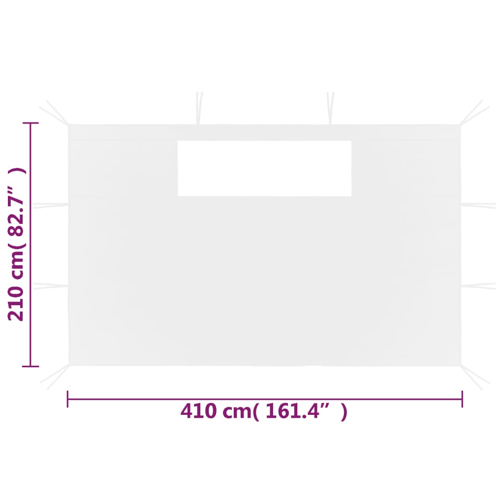 Gazebo Sidewalls with Windows 2 pcs White