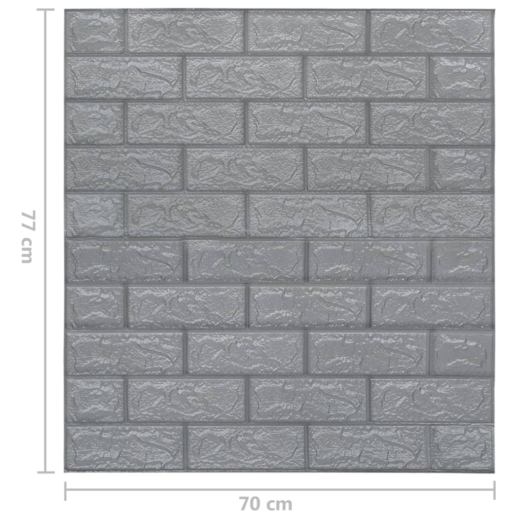 3D Wallpaper Bricks Self-adhesive 40 pcs Anthracite