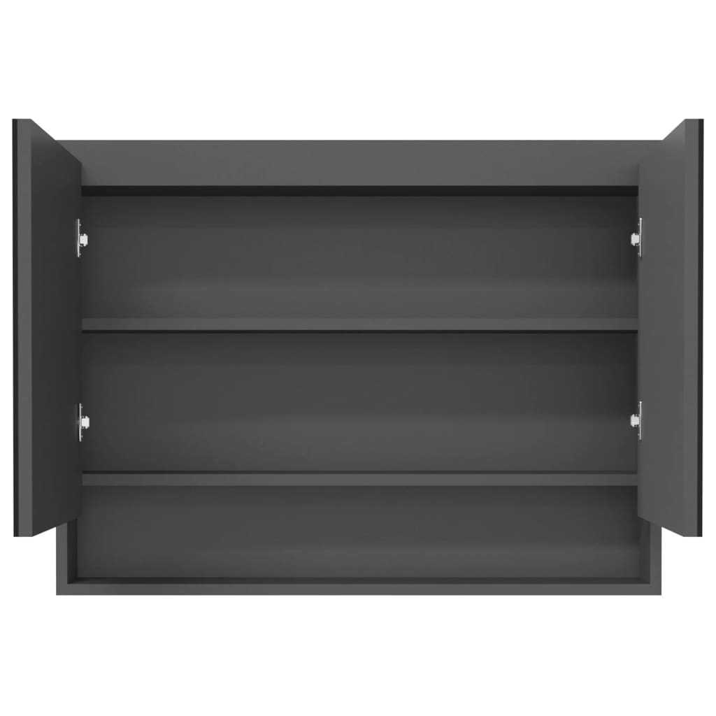 Bathroom Mirror Cabinet 80x15x60 cm MDF Grey