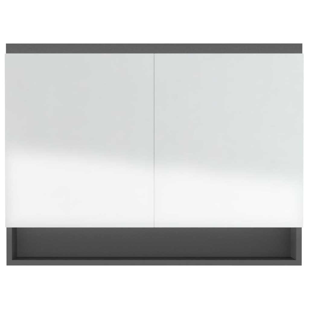 Bathroom Mirror Cabinet 80x15x60 cm MDF Grey