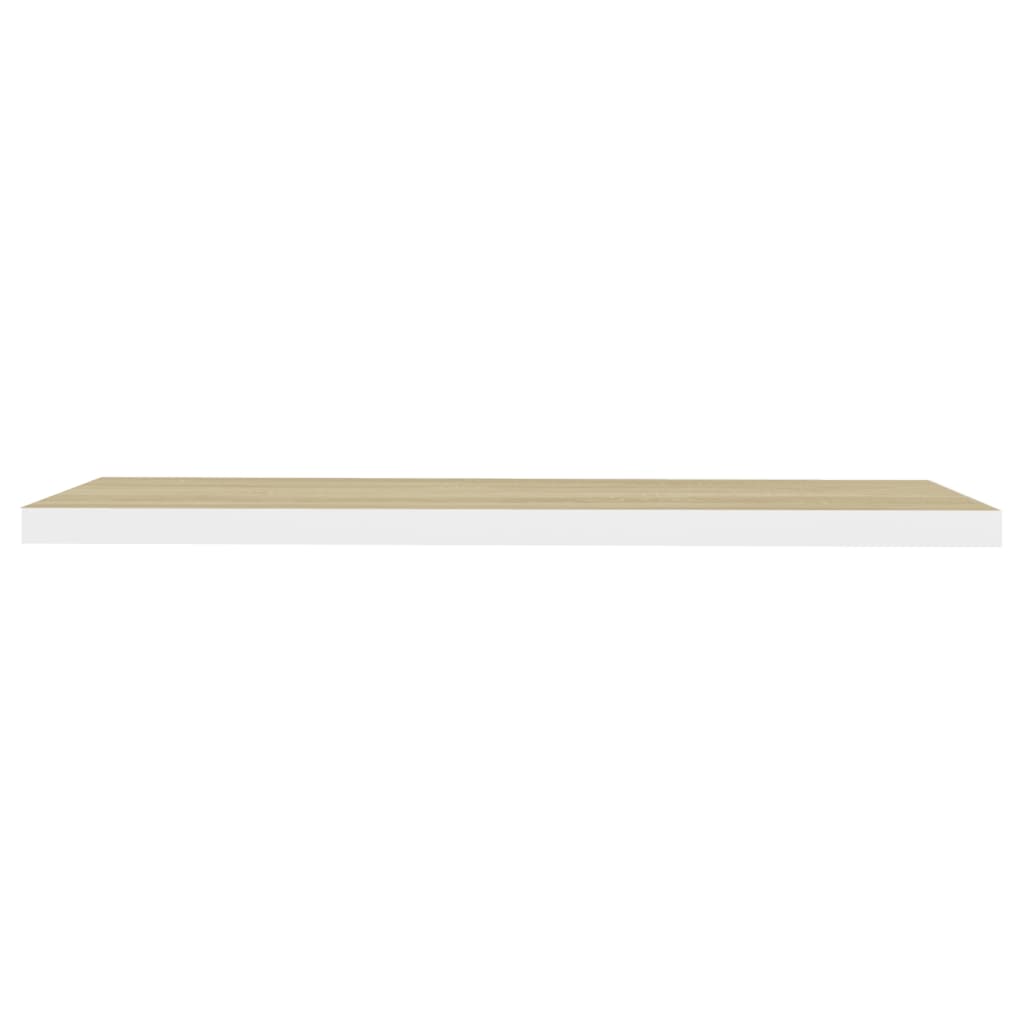 Floating Wall Shelves 4 pcs Oak and White 120x23.5x3.8 cm MDF