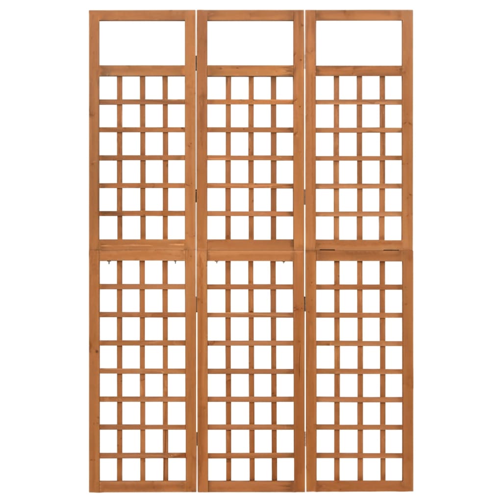 3-Panel Room Divider/Trellis Solid Fir Wood 121x180.5 cm
