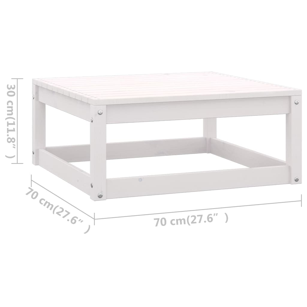 4 Piece Garden Lounge Set White Solid Wood Pine