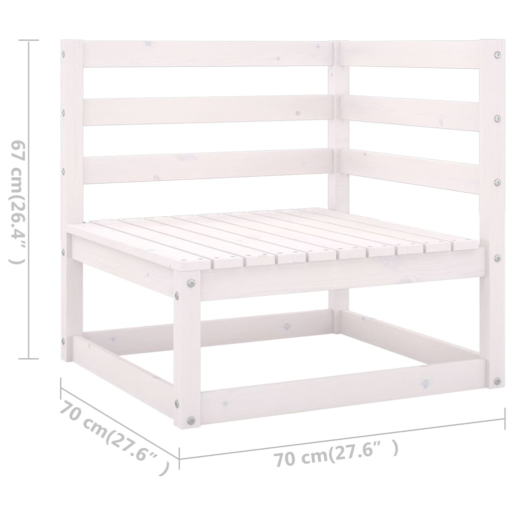 4 Piece Garden Lounge Set White Solid Wood Pine