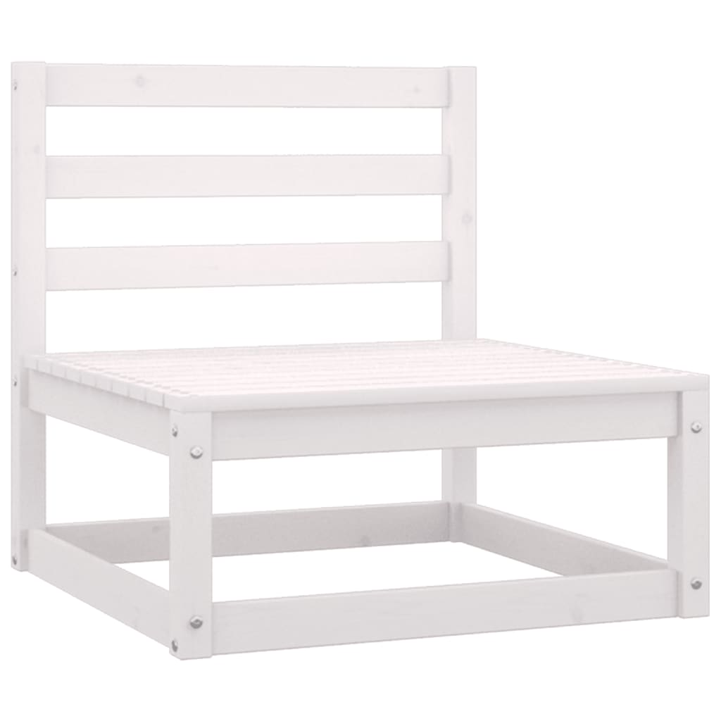 6 Piece Garden Lounge Set White Solid Wood Pine