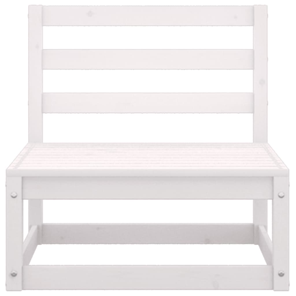 6 Piece Garden Lounge Set White Solid Wood Pine