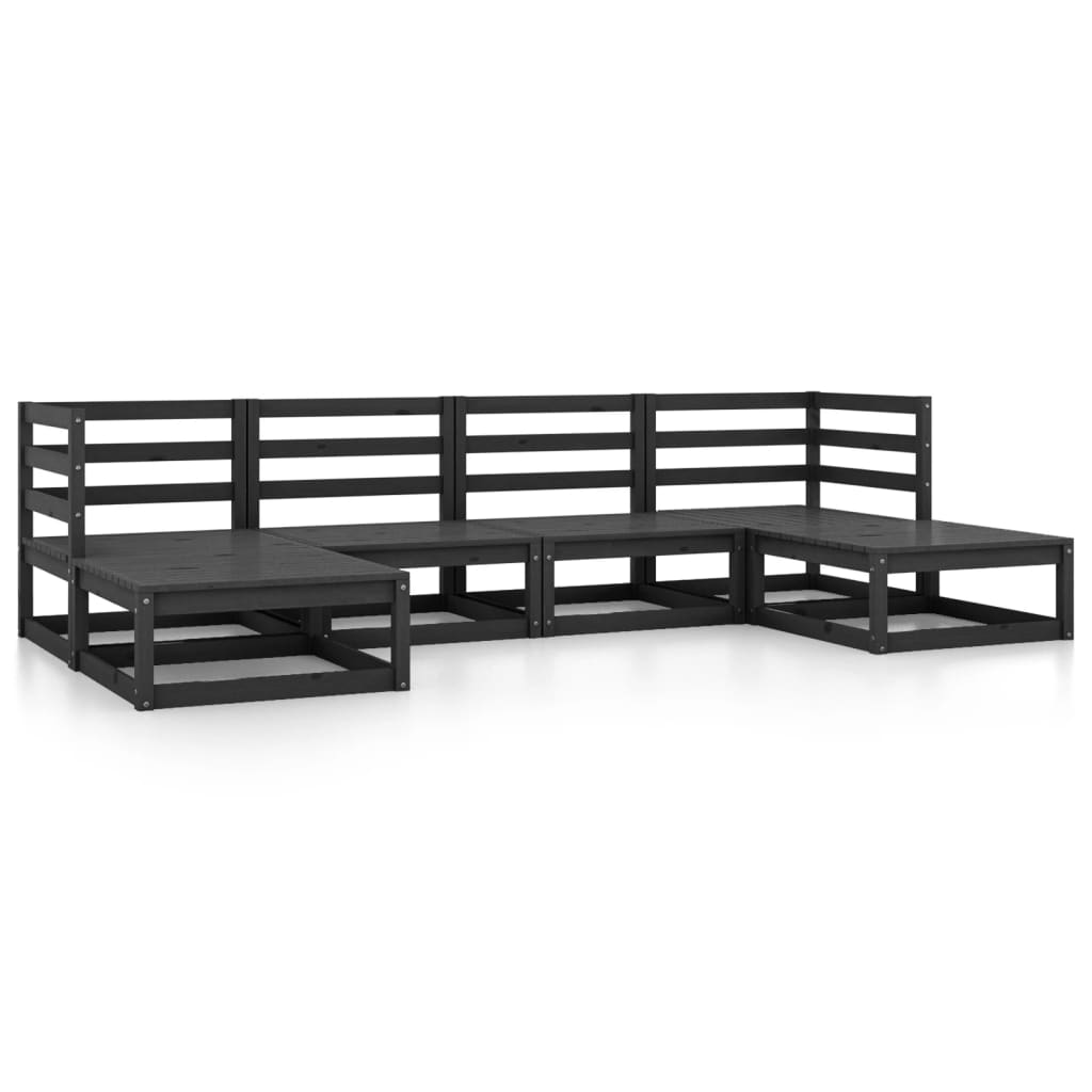 6 Piece Garden Lounge Set Solid Pinewood