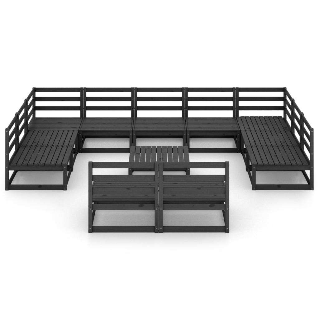 12 Piece Garden Lounge Set Solid Pinewood