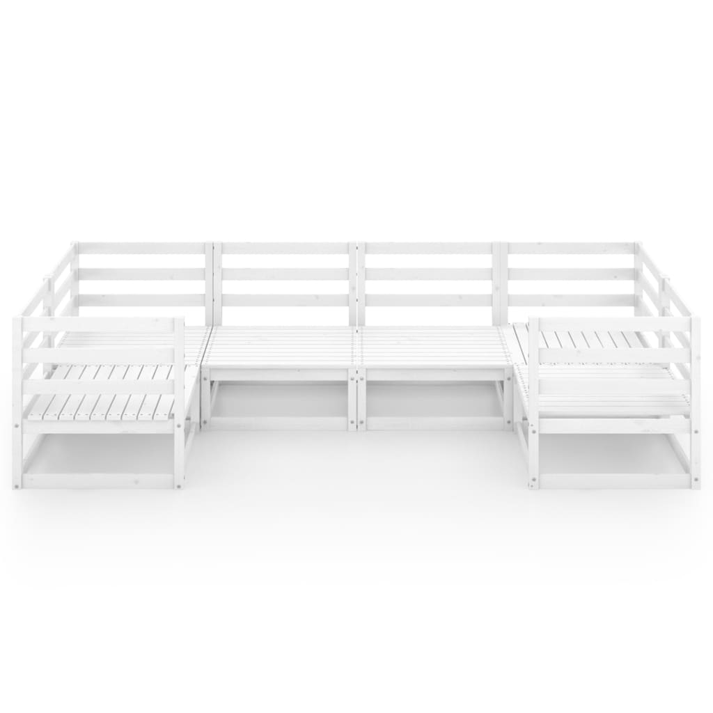6 Piece Garden Lounge Set Solid Wood Pine