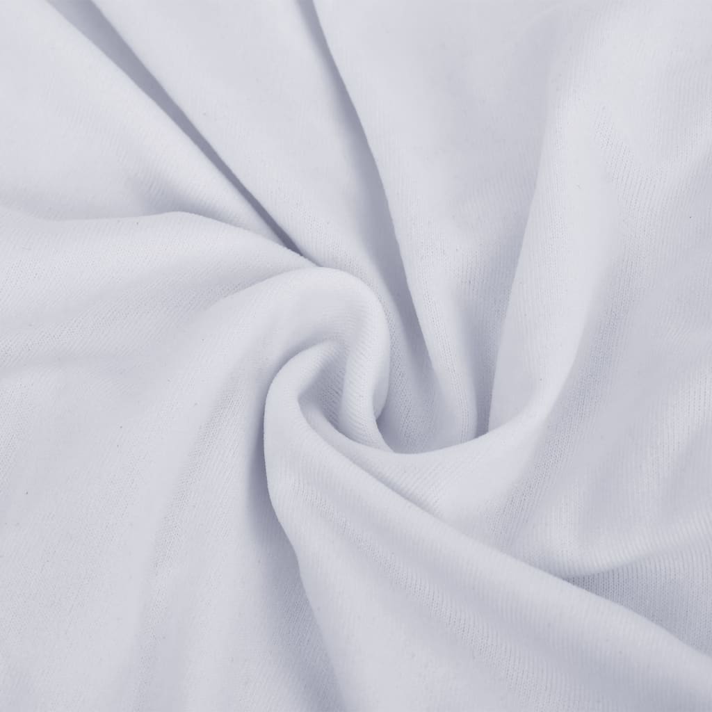 3-Seater Stretch Couch Slipcover White Polyester Jersey