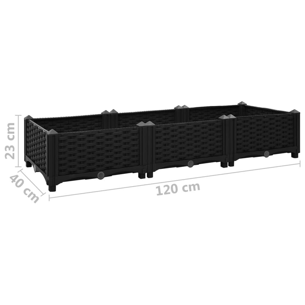 Raised Bed 120x40x23 cm Polypropylene