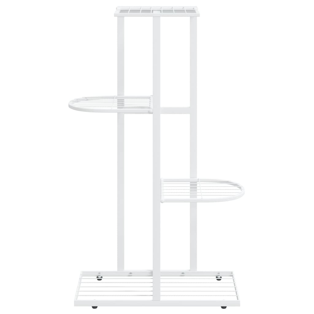 4-Floor Flower Stand 43x22x76 cm White Metal