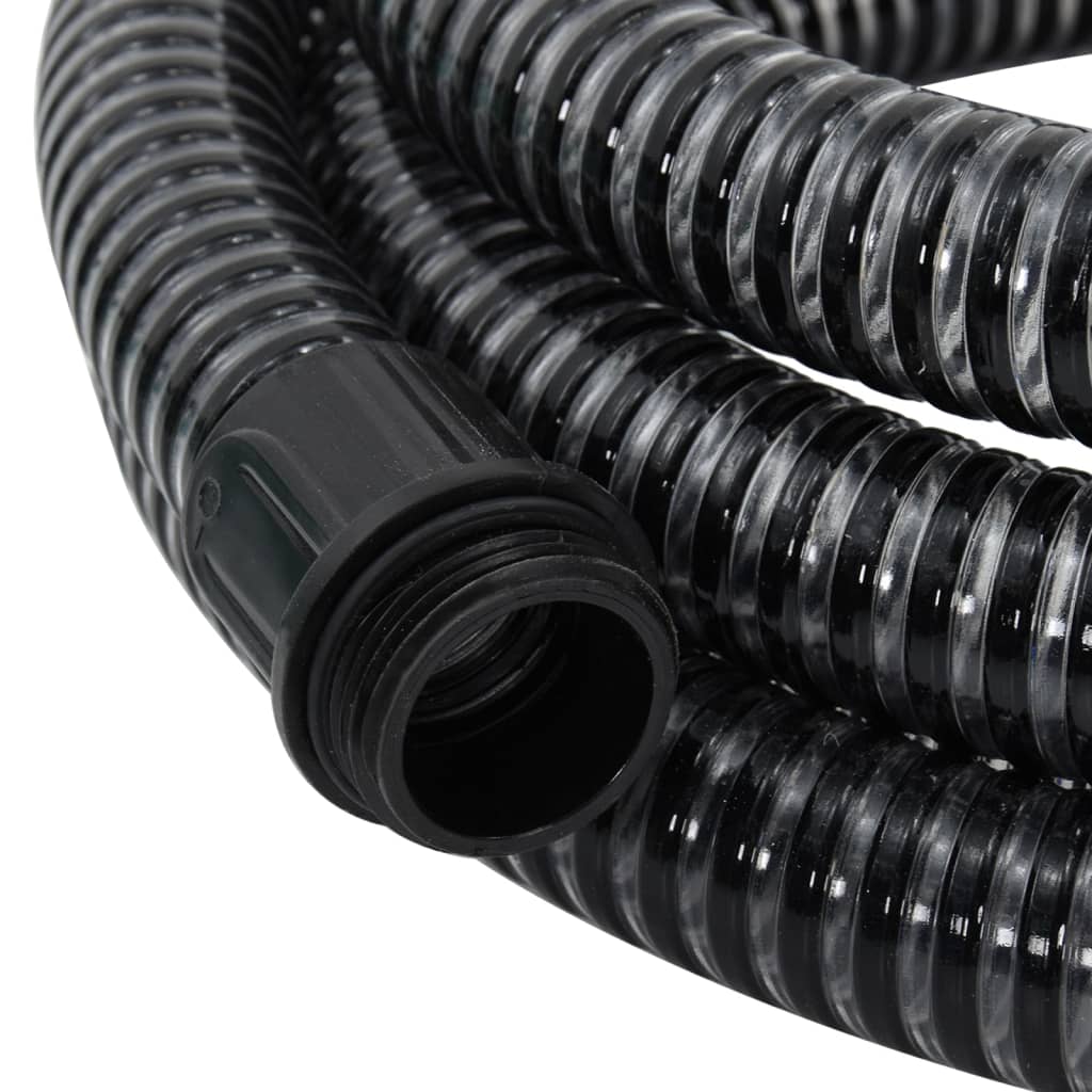 Suction Hose with Brass Connectors Black 1.1" 5 m PVC