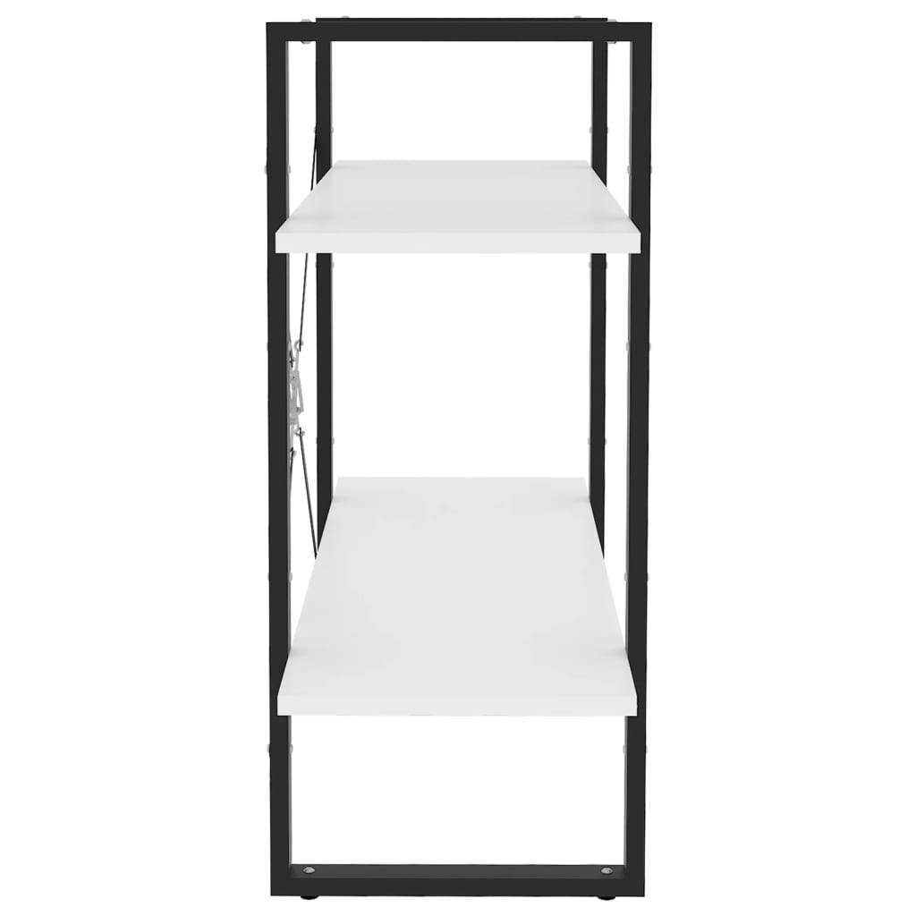 2-Tier Book Cabinet White 80x30x70 cm Engineered Wood