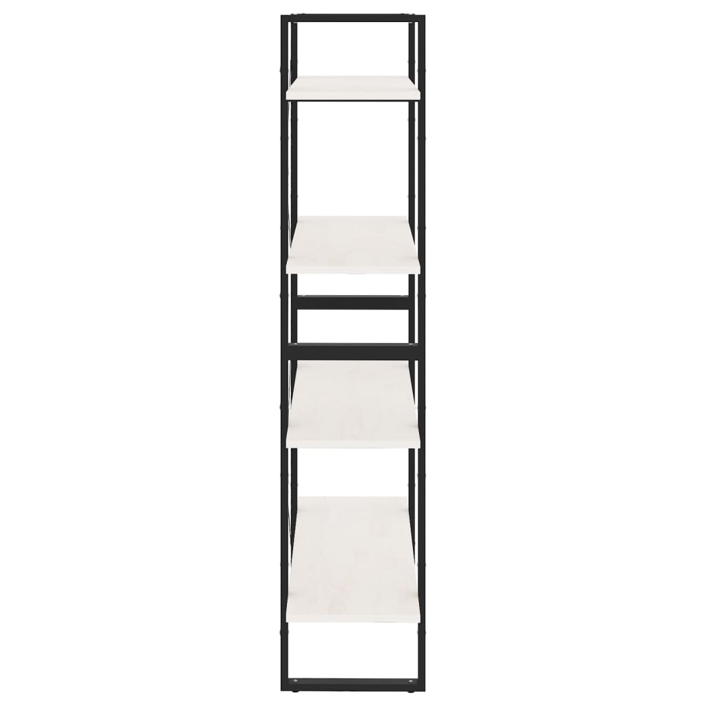 4-Tier Book Cabinet White 80x30x140 cm Solid Pine Wood