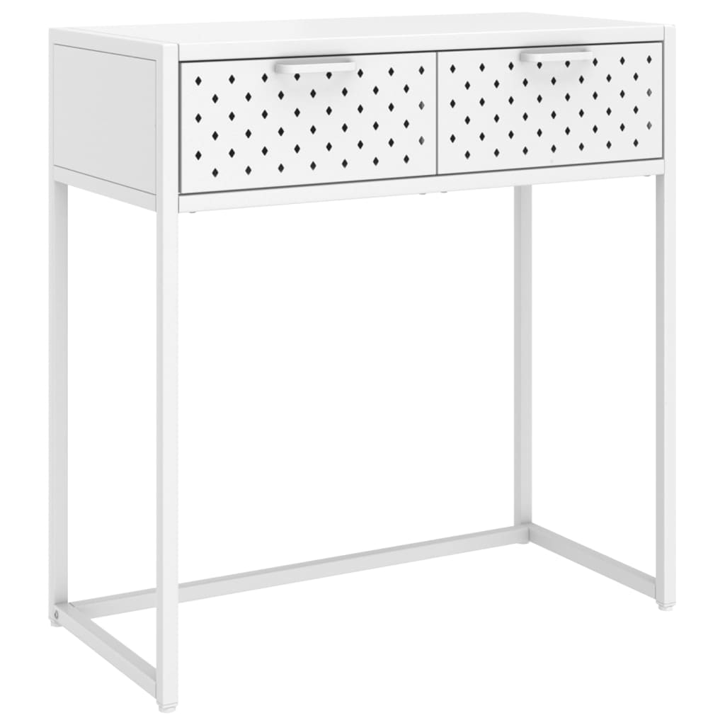 Console Table White 72x35x75 cm Steel