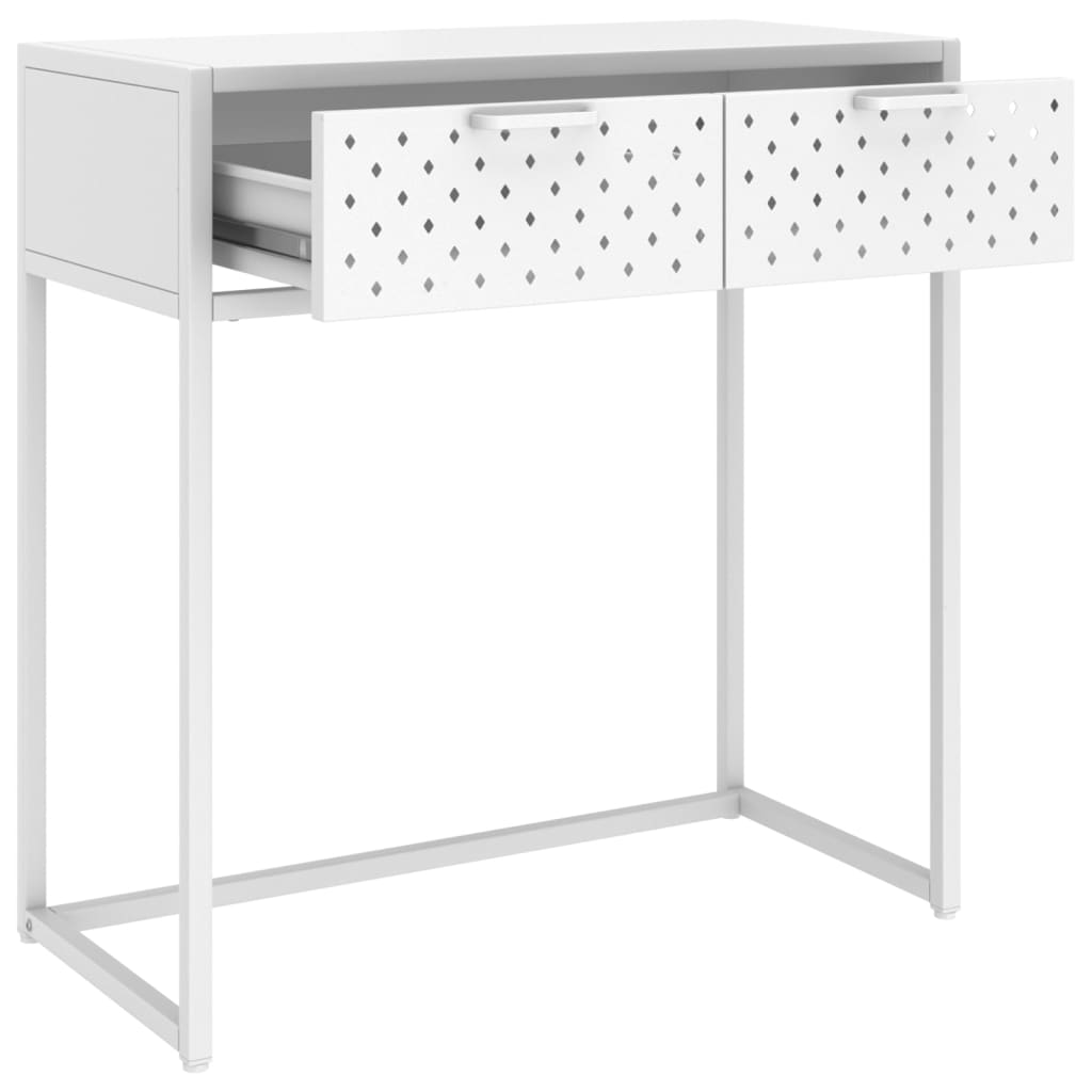 Console Table White 72x35x75 cm Steel