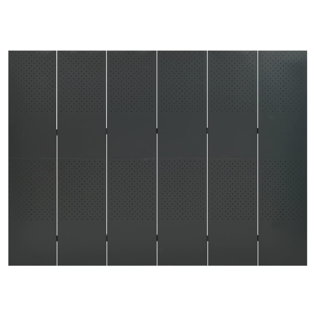 6-Panel Room Divider Anthracite 240x180 cm Steel