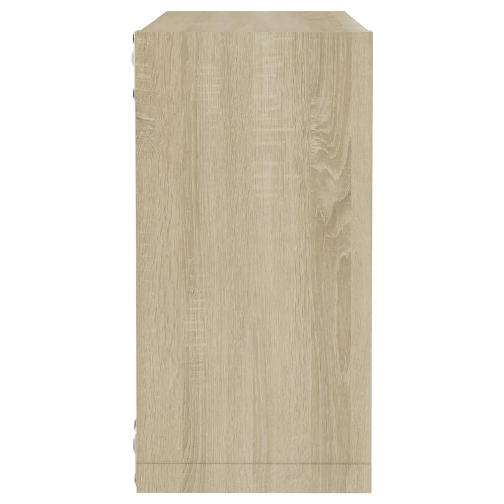 Wall Cube Shelves 2 pcs Sonoma Oak 30x15x30 cm