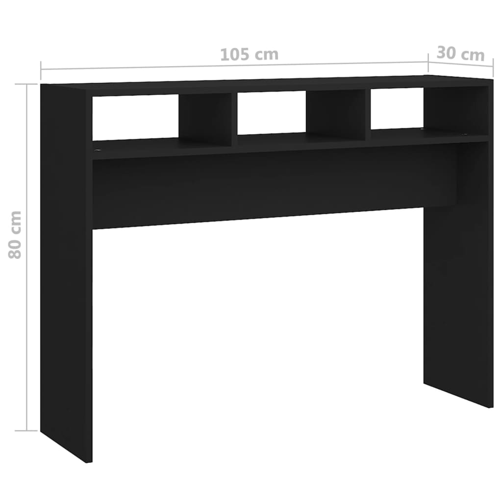 Console Table Black 105x30x80 cm Engineered Wood
