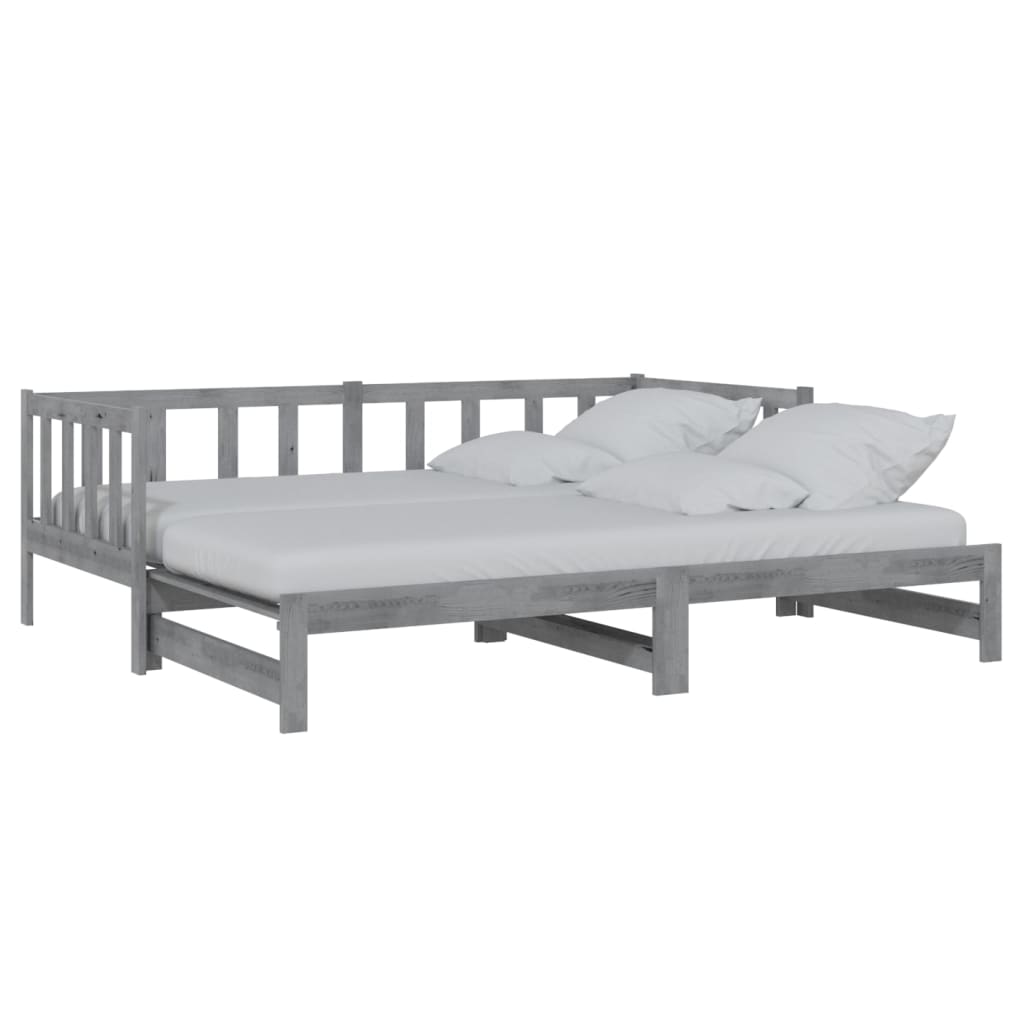 Pull-out Day Bed without Mattress Grey 2x(90x200)cm