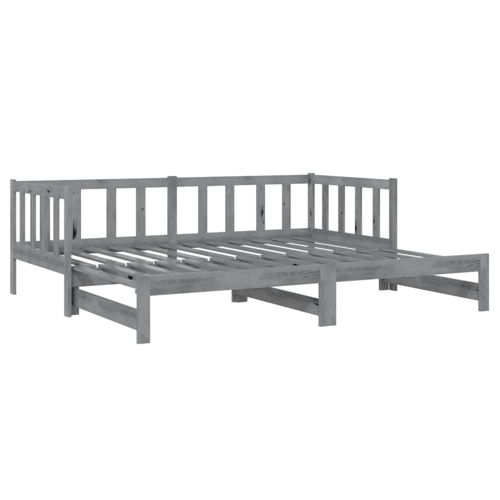 Pull-out Day Bed without Mattress Grey 2x(90x200)cm