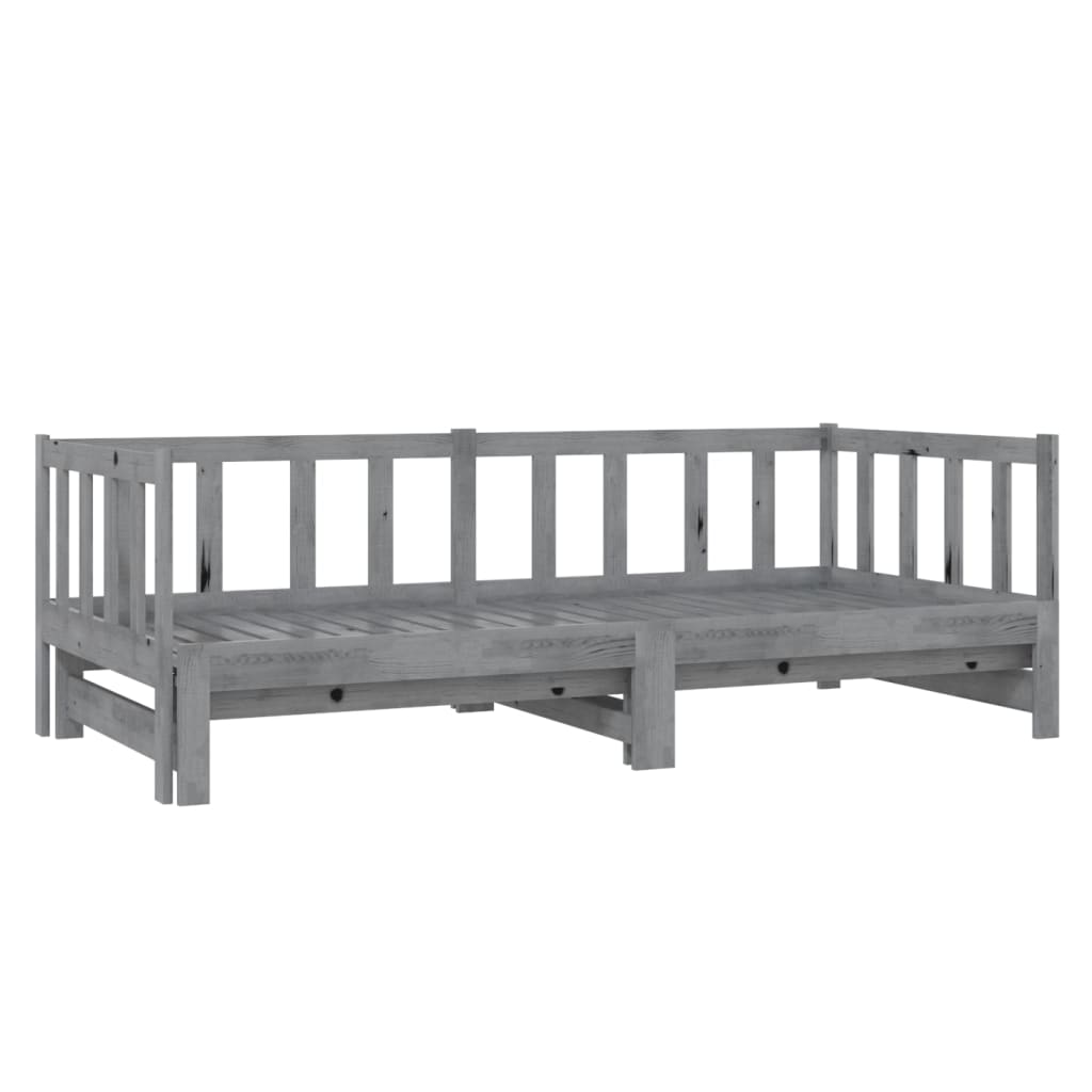 Pull-out Day Bed without Mattress Grey 2x(90x200)cm
