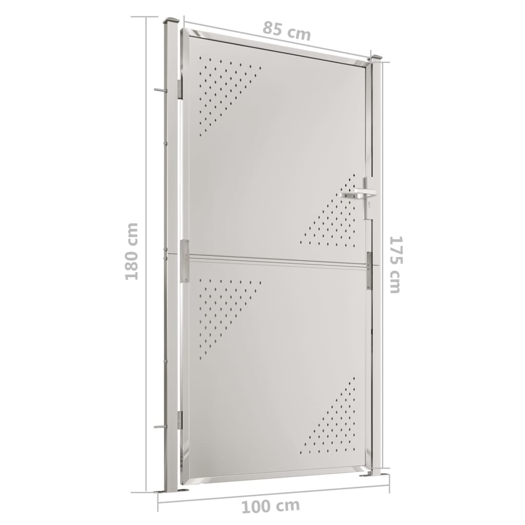 Garden Gate 100x175 cm Stainless Steel