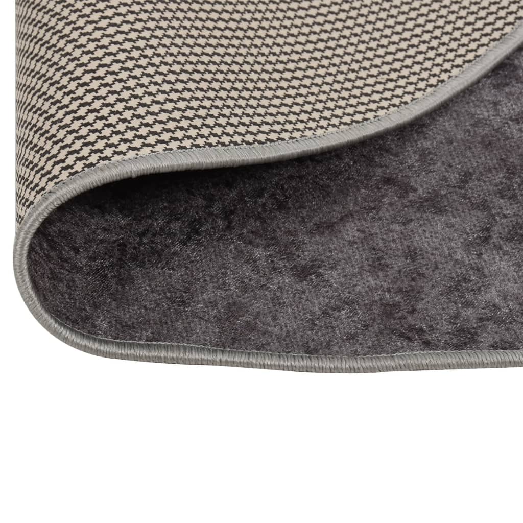 Rug Washable φ120 cm Grey Anti Slip