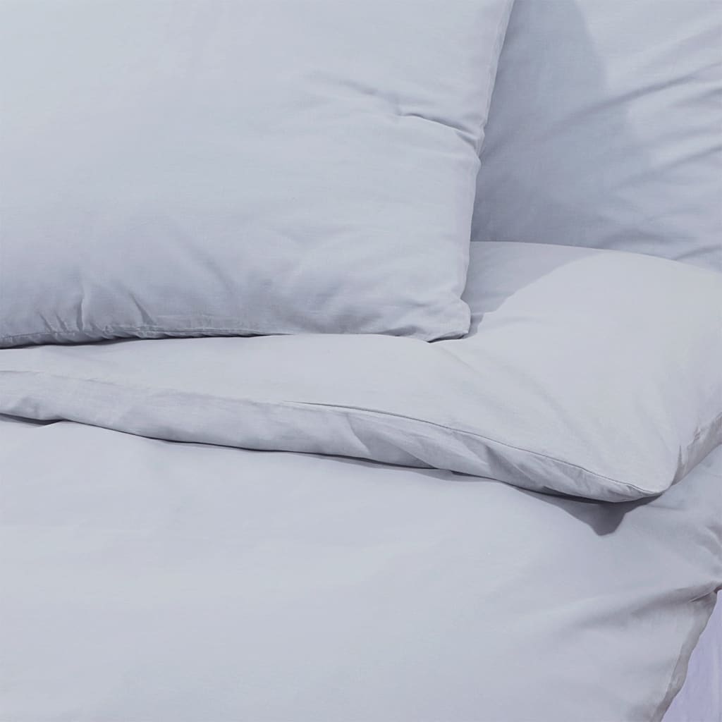 Duvet Cover Set Grey 240x220 cm Light-weight Microfiber
