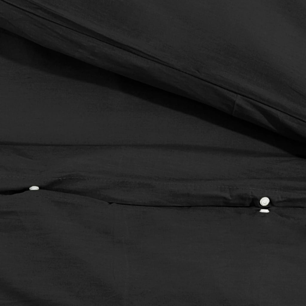 Duvet Cover Set Black 225x220 cm Light-weight Microfiber