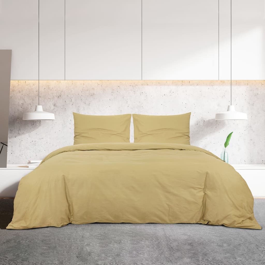 Duvet Cover Set Taupe 135x200 cm Light-weight Microfiber