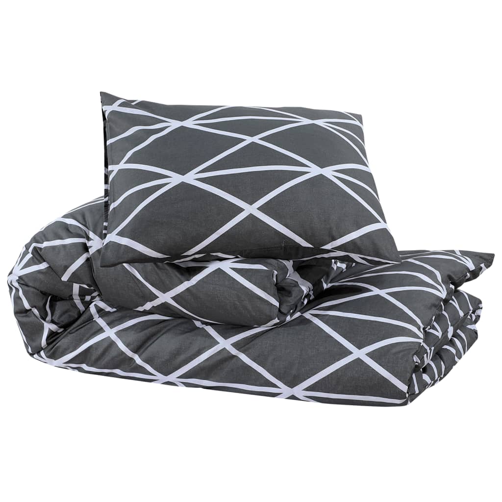 Duvet Cover Set Grey 220x240 cm Cotton
