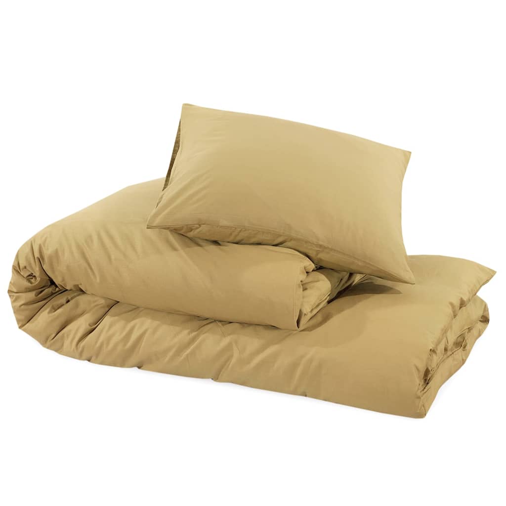 Duvet Cover Set Taupe 135x200 cm Cotton