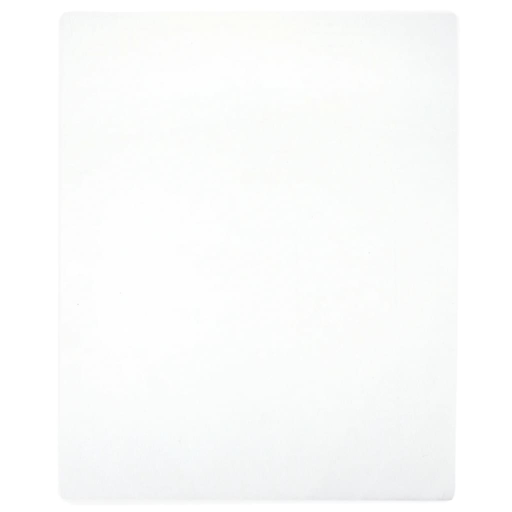Jersey Fitted Sheet White 140x200 cm Cotton