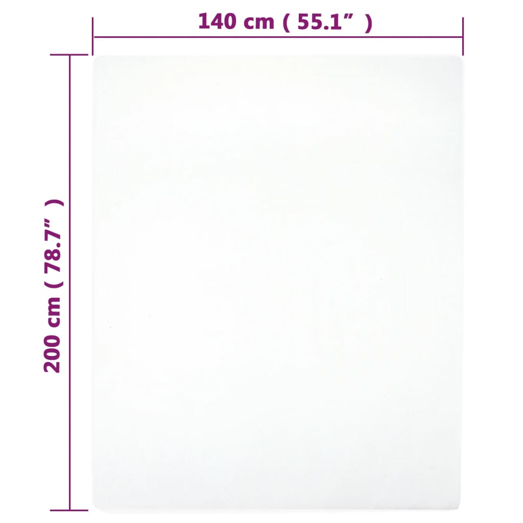Jersey Fitted Sheet White 140x200 cm Cotton