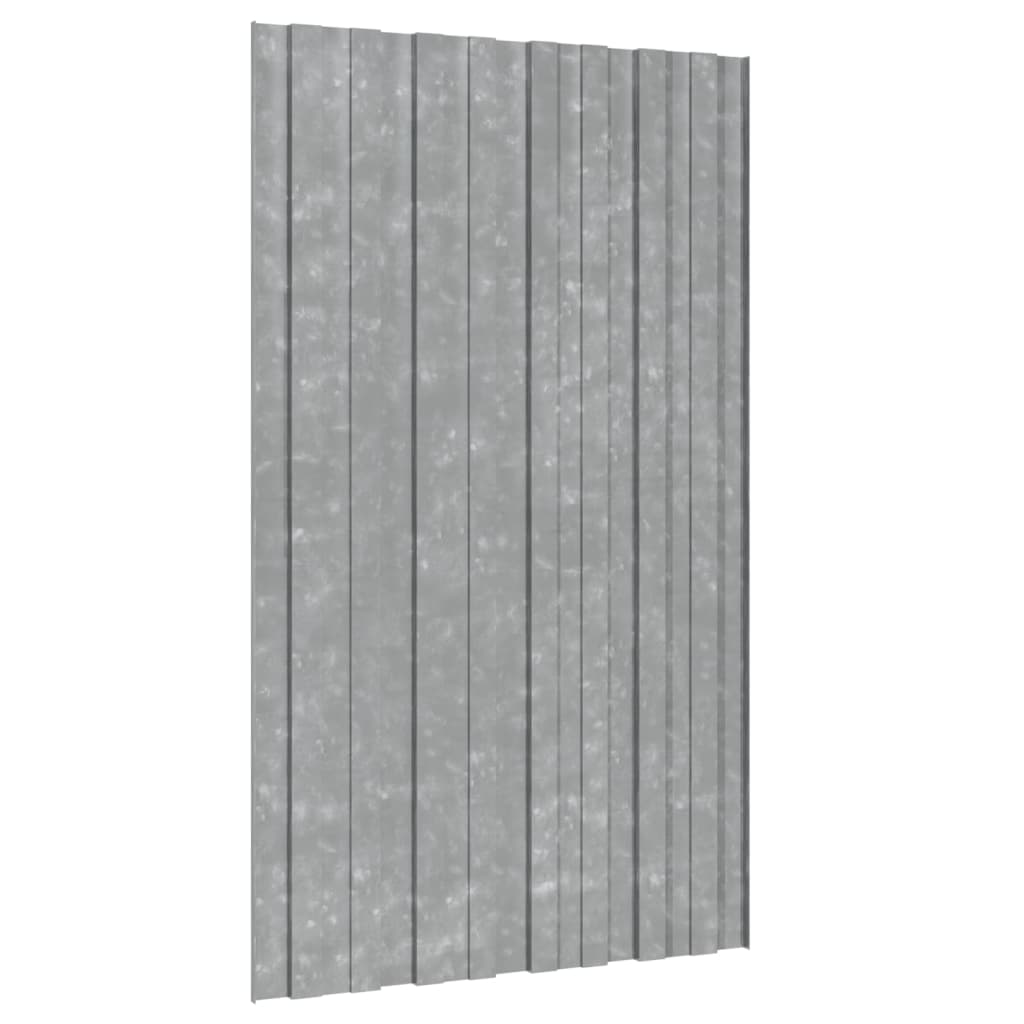 Roof Panels 36 pcs Galvanised Steel Silver 80x45 cm