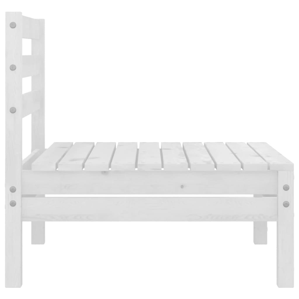 4 Piece Garden Lounge Set White Solid Pinewood