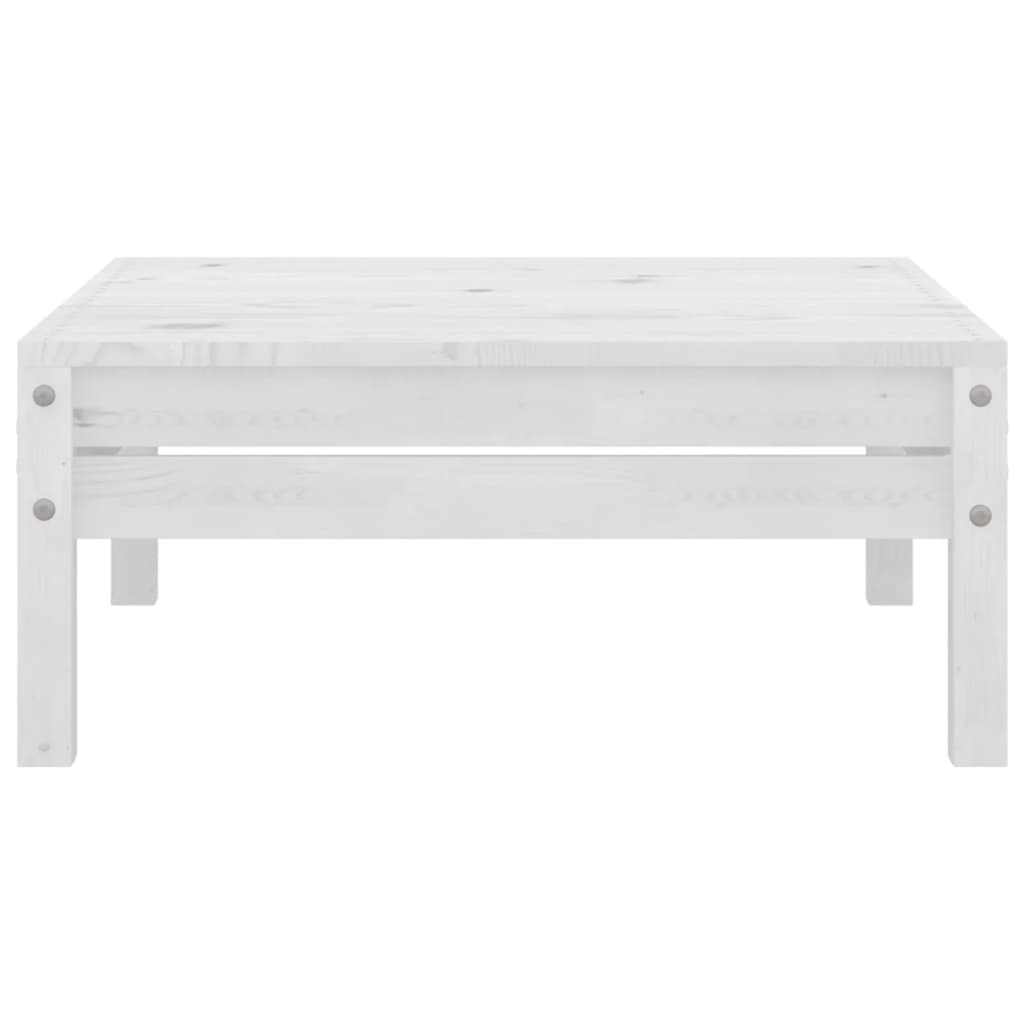 4 Piece Garden Lounge Set White Solid Pinewood