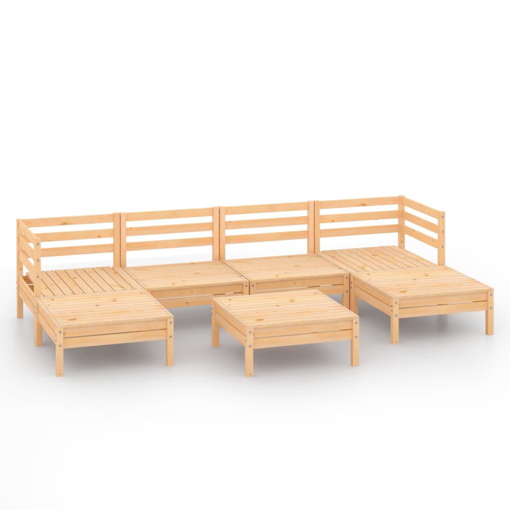 7 Piece Garden Lounge Set Solid Wood Pine