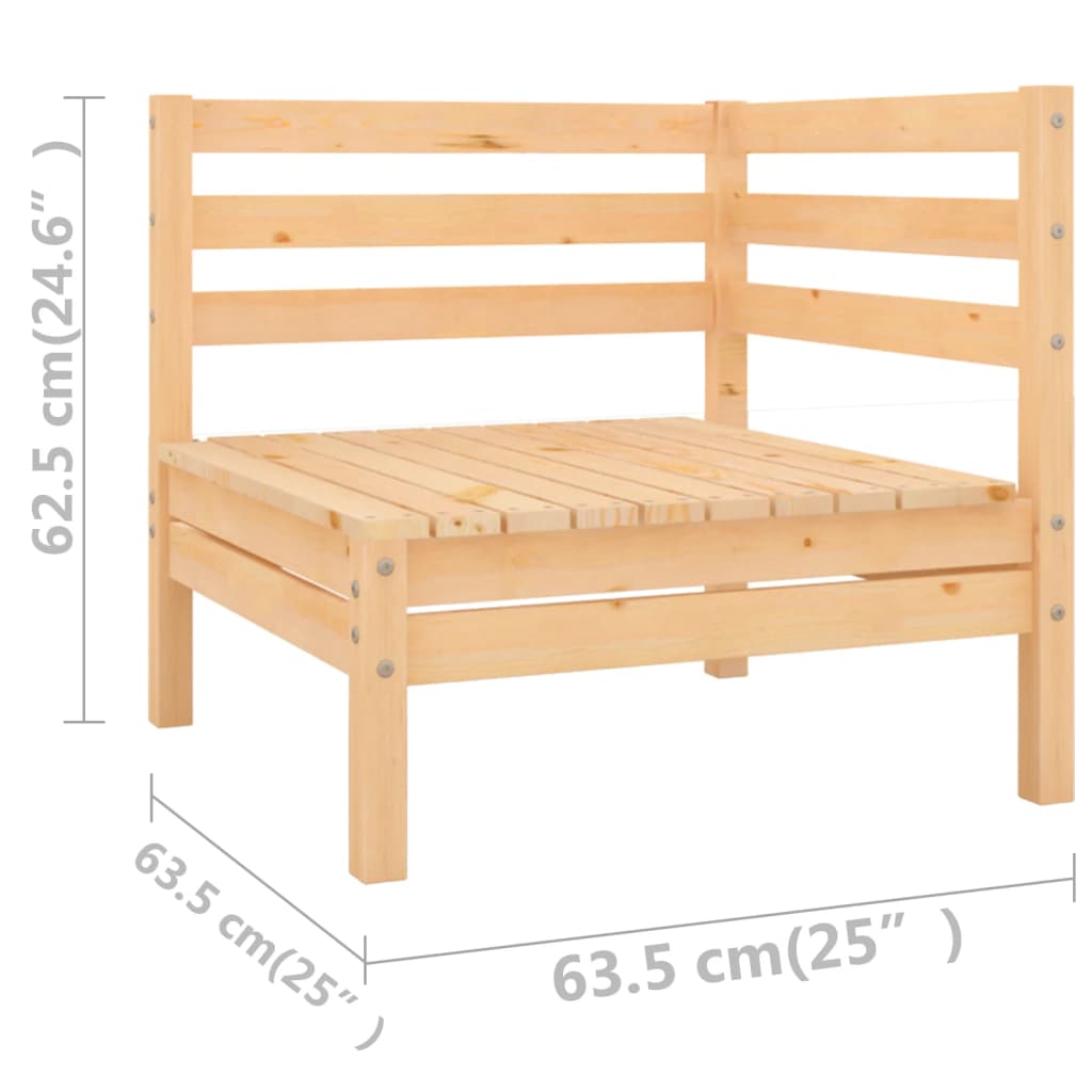 7 Piece Garden Lounge Set Solid Wood Pine