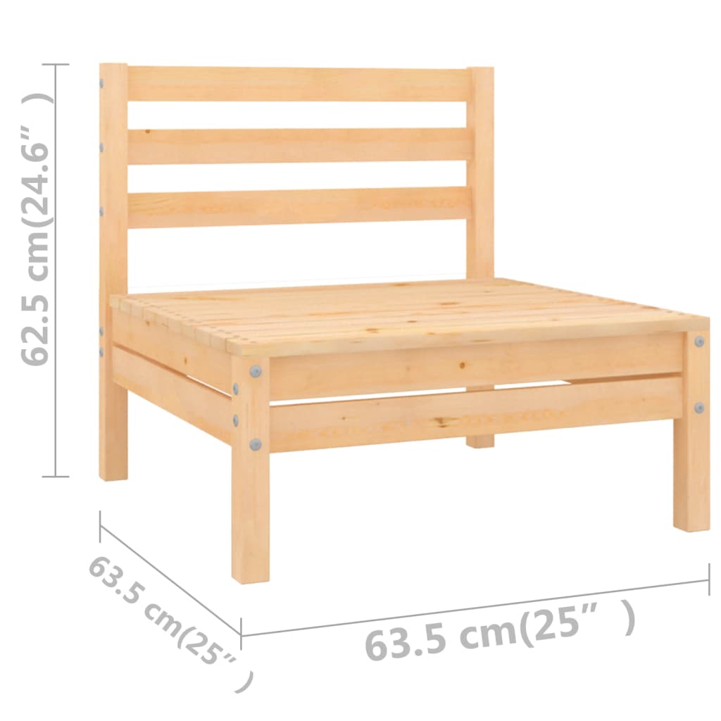 7 Piece Garden Lounge Set Solid Wood Pine