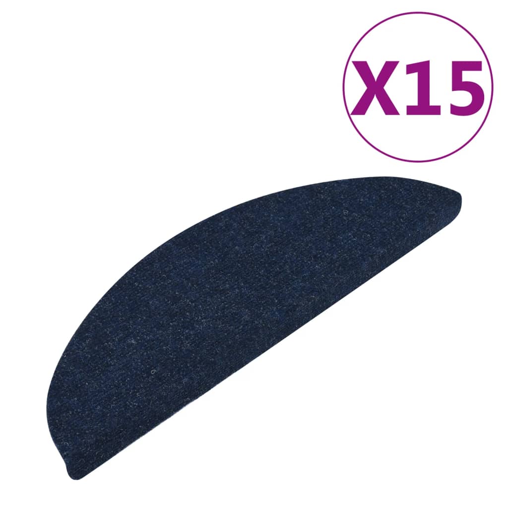 Stair Mats Self-adhesive 15 pcs 65x22.5x3.5 cm Blue