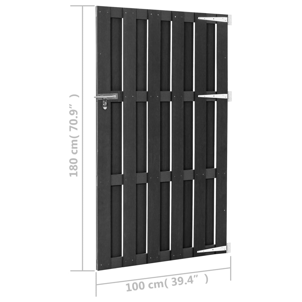 Garden Gate WPC 100x180 cm Grey