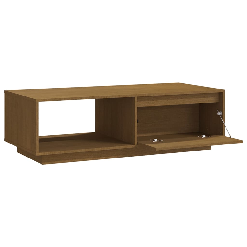 Coffee Table Honey Brown 110x50x33.5 cm Solid Pinewood