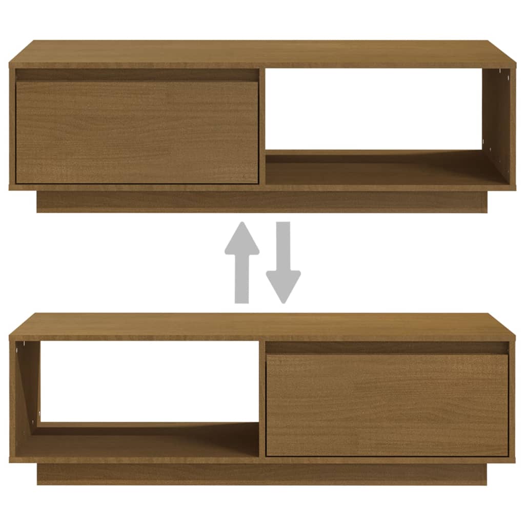 Coffee Table Honey Brown 110x50x33.5 cm Solid Pinewood