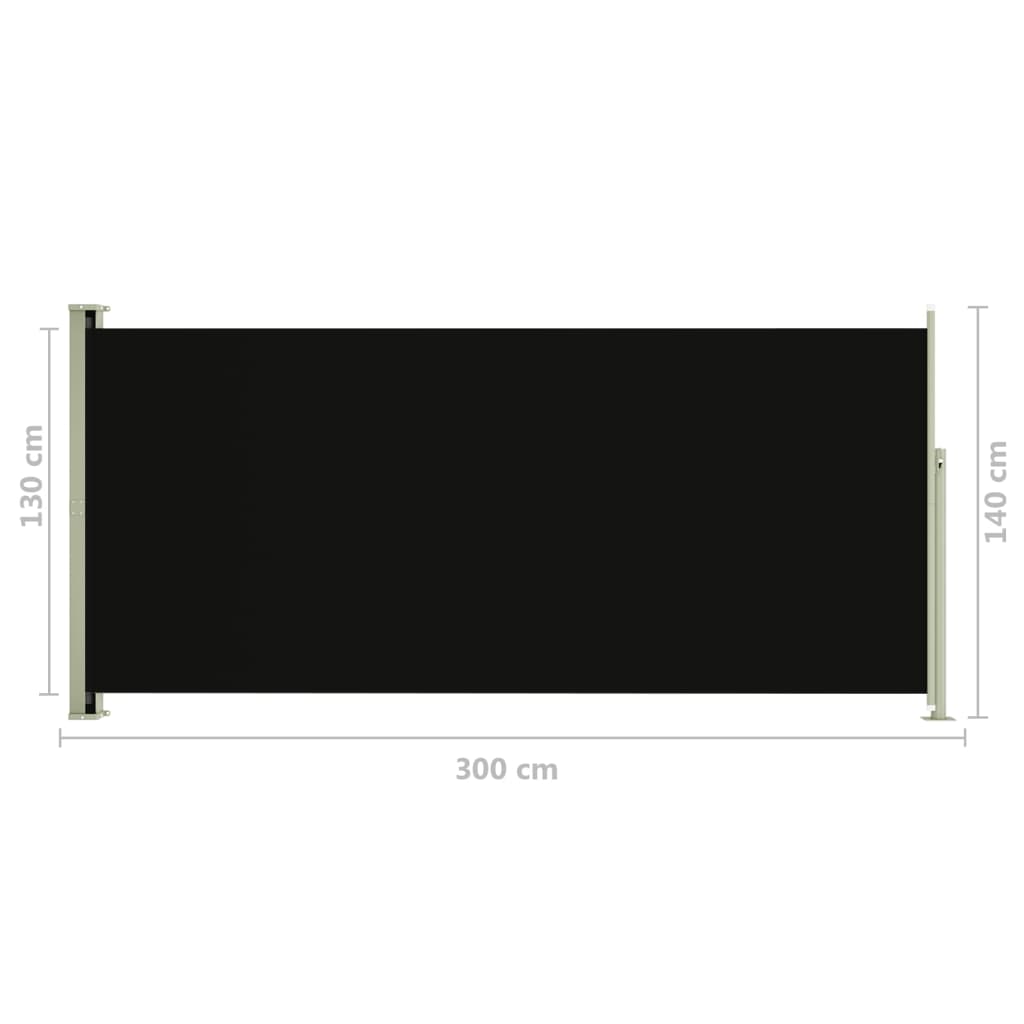 Patio Retractable Side Awning 140x300 cm Black