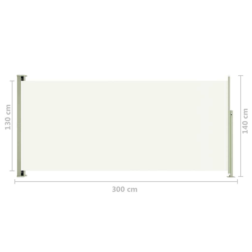 Patio Retractable Side Awning 140x300 cm Cream